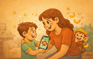 Warm cartoon-style illustration of a parent and child sharing joyful one-on-one time, highlighting connection and positive attention.
