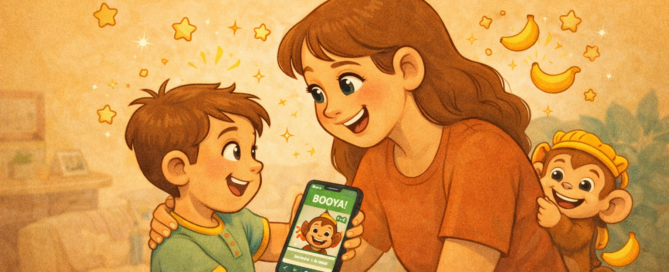 Warm cartoon-style illustration of a parent and child sharing joyful one-on-one time, highlighting connection and positive attention.